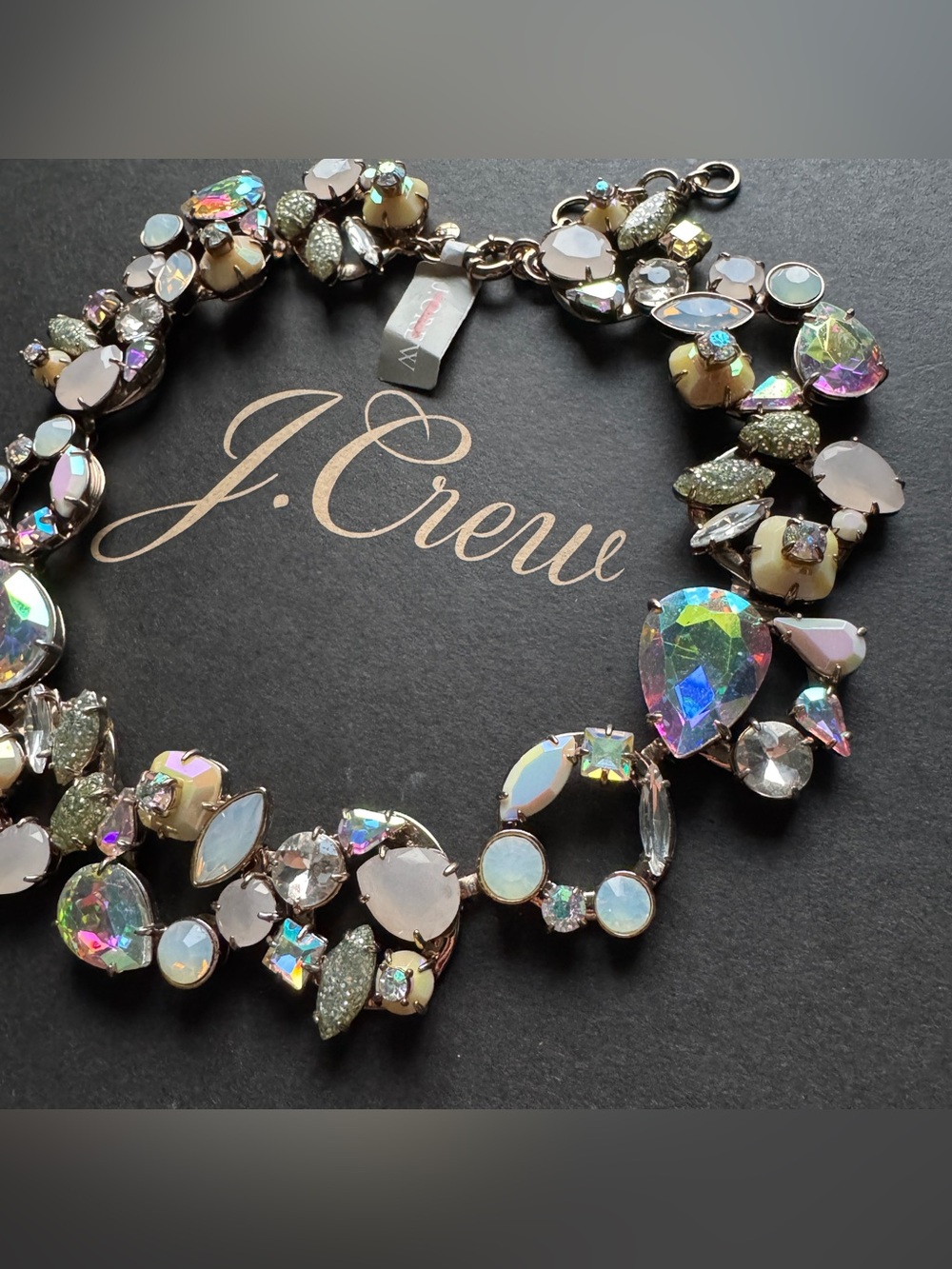 J. Crew Milky Iridescent Crystal Cluster Necklace - Picture 5 of 8